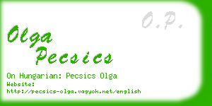 olga pecsics business card